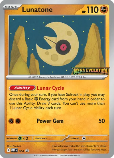4 Lunatone Mega Evolution Black Star Promos 2025