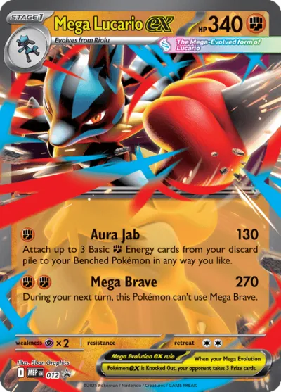 12 Mega Lucario ex Mega Evolution Black Star Promos 2025