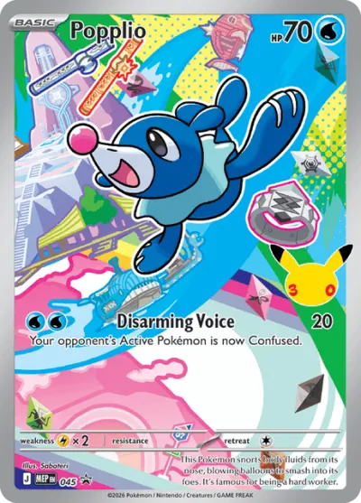 45 Popplio Mega Evolution Black Star Promos 2025