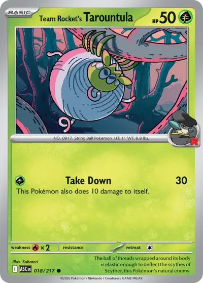 18 Team Rocket's Tarountula Ascended Heroes 2026