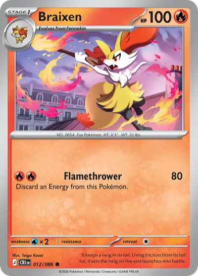 12 Braixen Chaos Rising 2026