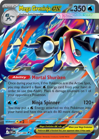 22 Mega Greninja ex Chaos Rising 2026