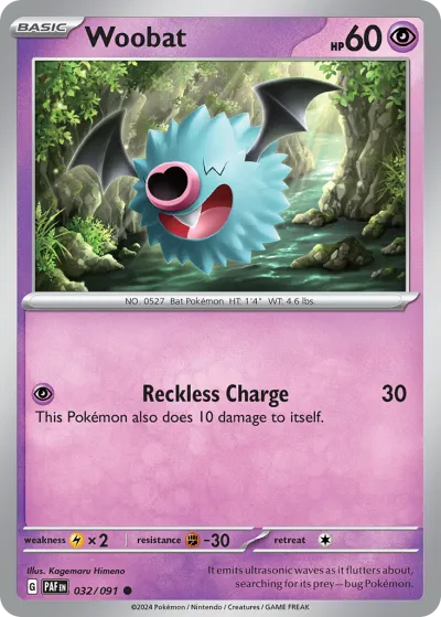 32 Woobat Paldean Fates 2024