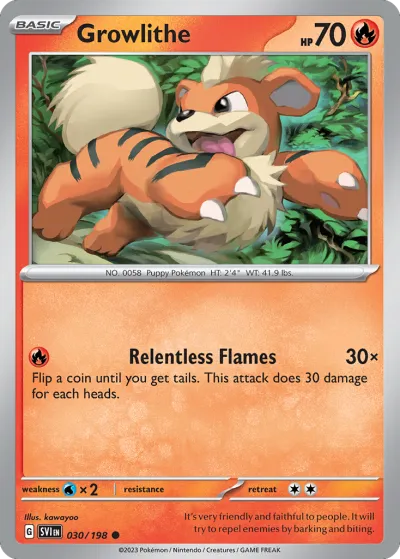30 Growlithe Scarlet & Violet 2023
