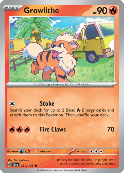 31 Growlithe Scarlet & Violet 2023