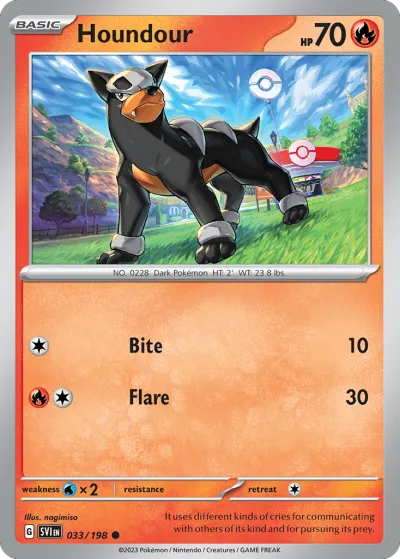 33 Houndour Scarlet & Violet 2023