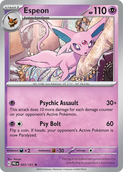 33 Espeon Prismatic Evolutions 2025