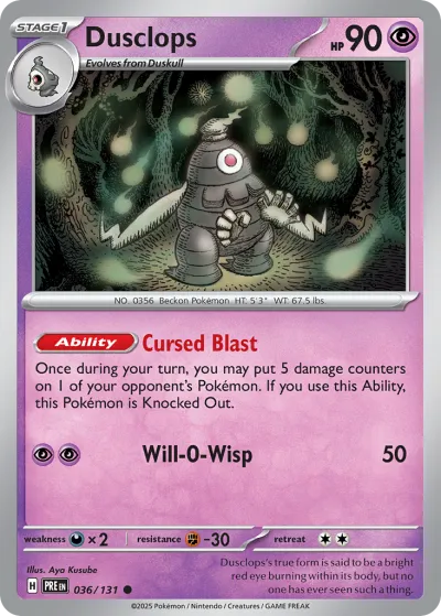 36 Dusclops Prismatic Evolutions 2025