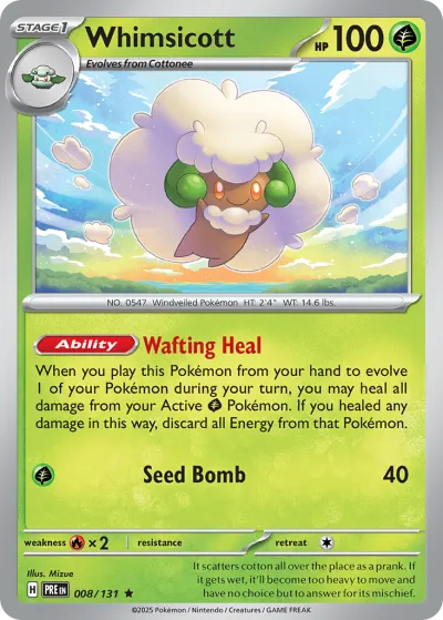 8 Whimsicott Prismatic Evolutions 2025