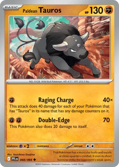 48 Paldean Tauros Phantasmal Flames 2025