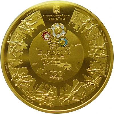 500 ₴ ЄВРО 2012 (золото) Монети НБУ 2011 2011 500 ₴ ЄВРО 2012 (золото) Монети НБУ 2011 2011