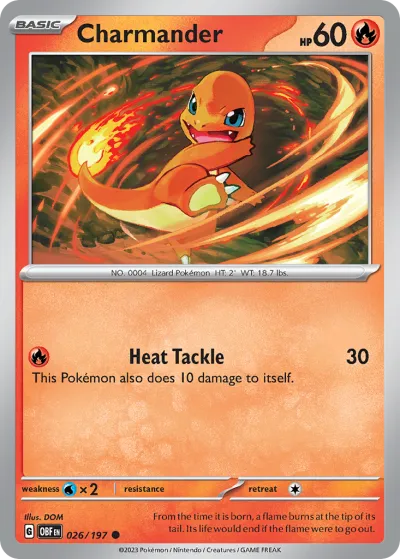 26 Charmander Obsidian Flames 2023