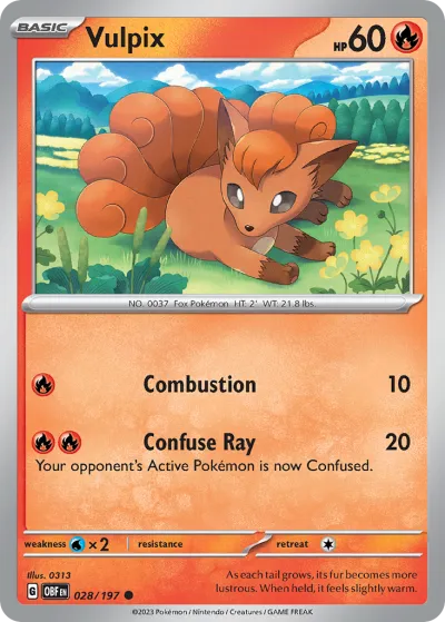 28 Vulpix Obsidian Flames 2023